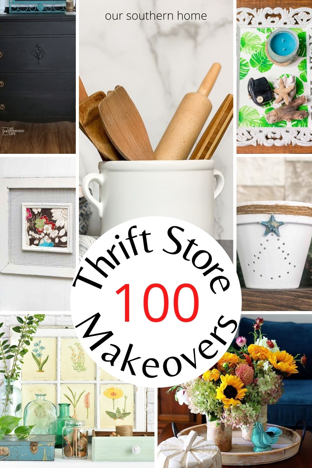 thrift store decor collage