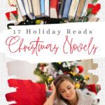 graphic with Christmas books and text overlay