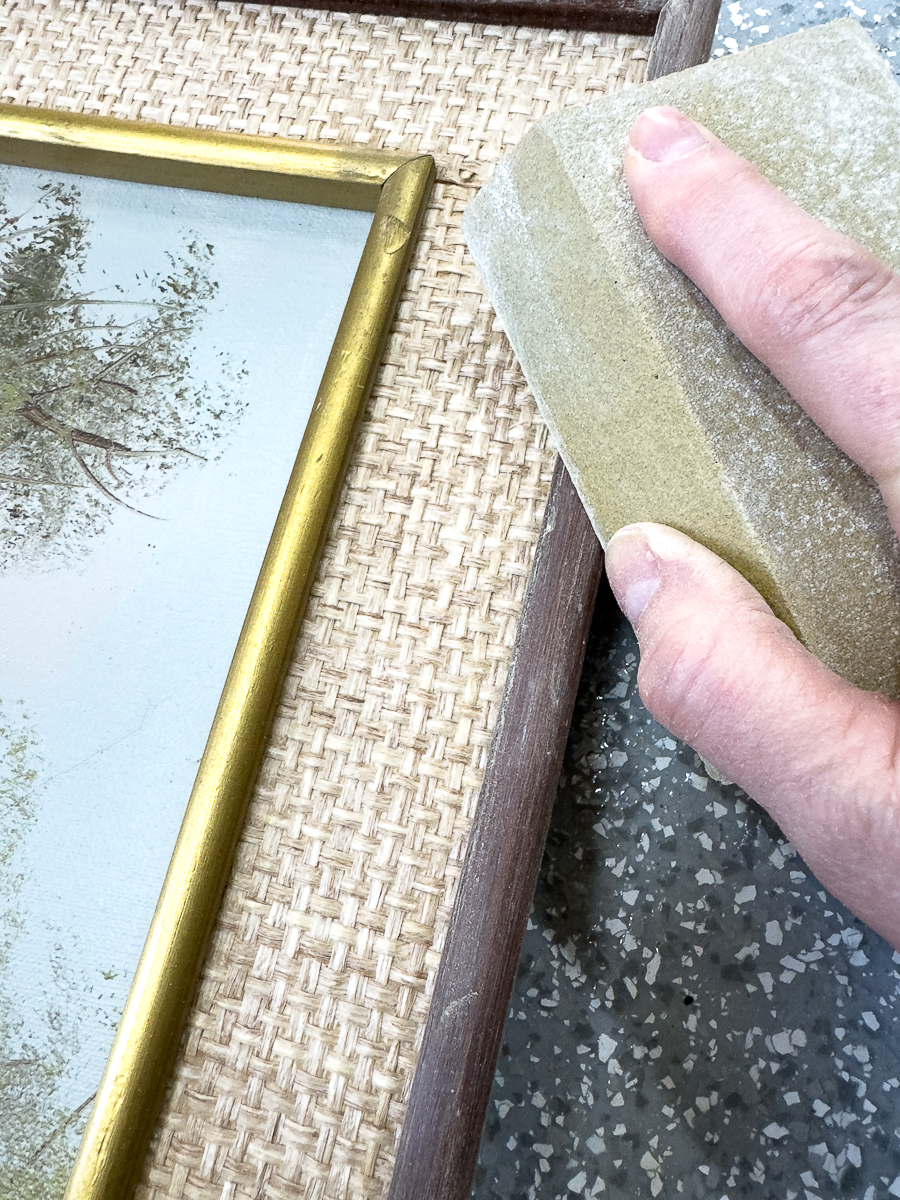 sanding a frame