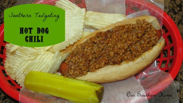 Southern homemade hot dog chili by Our Southern Home . #chilirecipe #recipe #hotdogchili