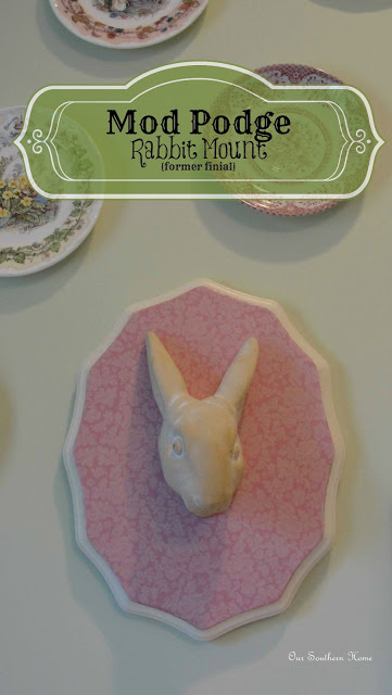 scrapbook paper mod podge rabbit for teen girl's room