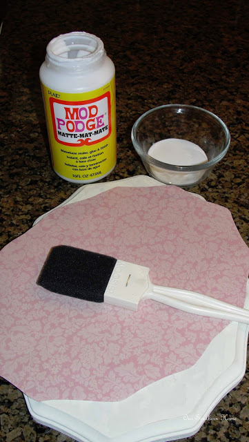 scrapbook paper mod podge rabbit for teen girl's room