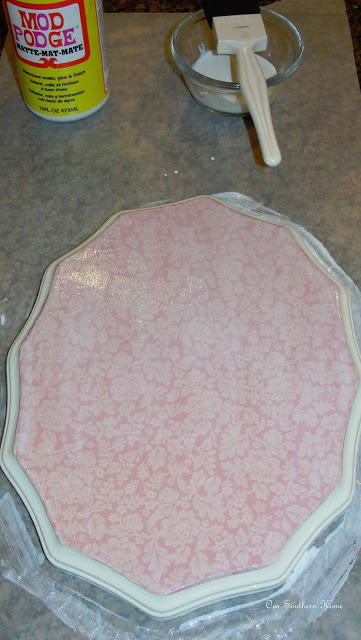 scrapbook paper mod podge rabbit for teen girl's room