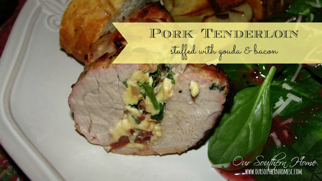Pork Tenderloin {Stuffed with Gouda and Bacon}