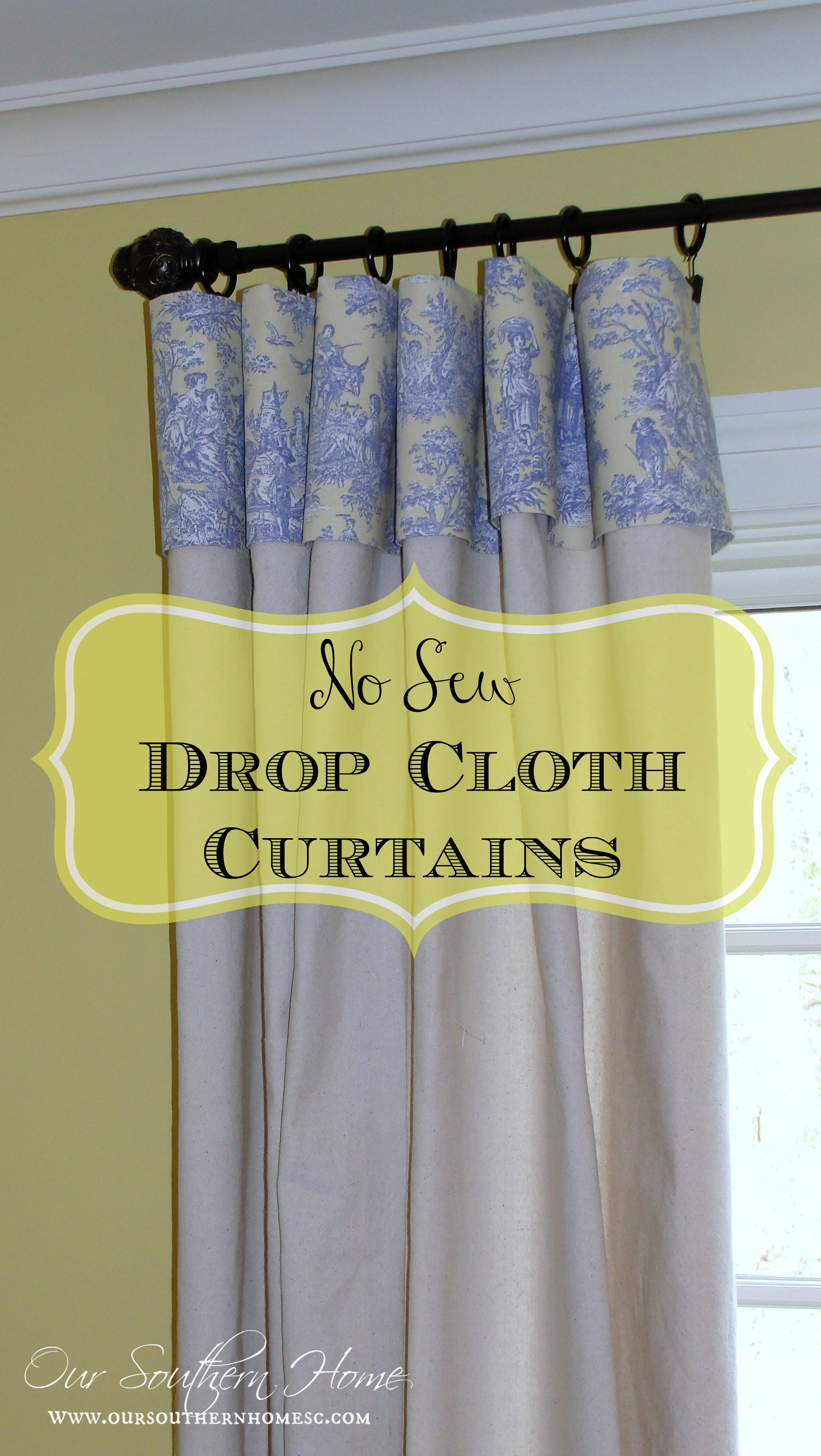 No Sew Drop Cloth Curtains
