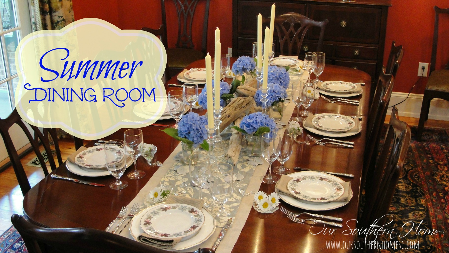 Summer Dining Room {Hydrangea Beauties}