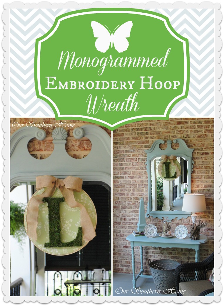 Monogrammed Embroidery Hoop Wreath