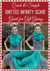 Quick and Easy Knitted Infinity Scarf from Our Southern Home