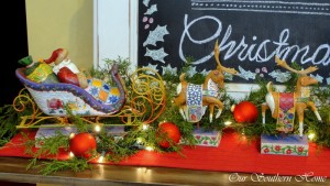 Christmas Chalk art Vignette via Our Southern Home