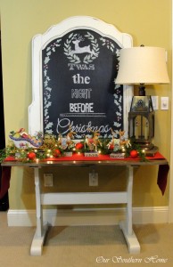 Christmas Chalk art Vignette via Our Southern Home