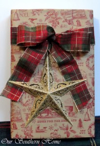 Dollar Tree Gift Embelishment with Our Southern Home #Christmas