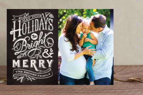Bright and Chalky Holiday Photo Cards
