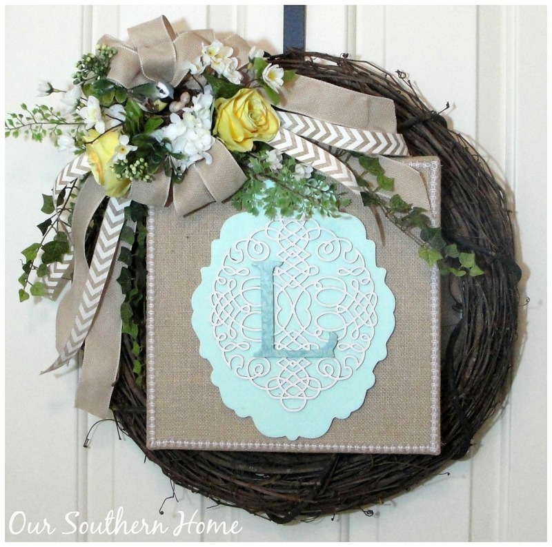 Burlap Monogram Wreath from Our Southern Home