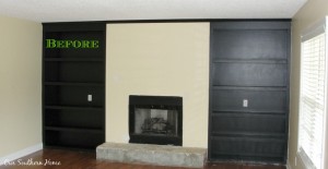 Budget Cottage Mantel Wall Makeover by Our Southern Home #mantelmakeover #mantel