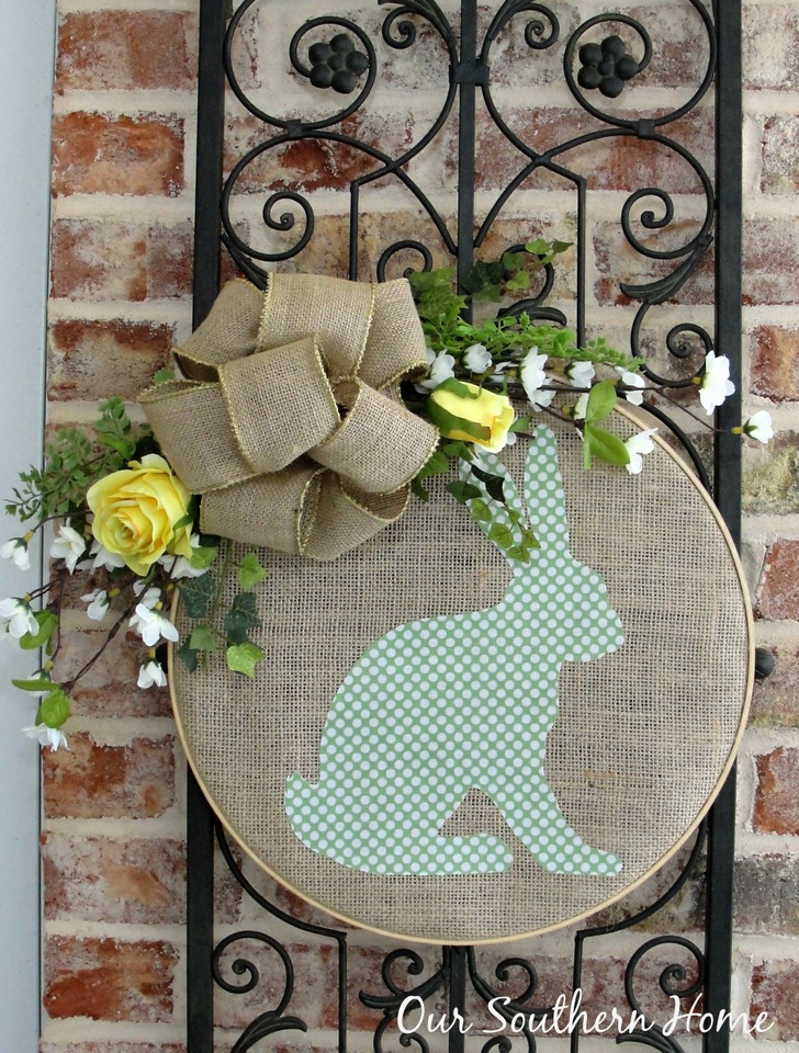 Bunny Hoop Wreath by Our Southern Home #silhouettecameo #springwreath