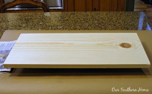 DIY Chalky Painted Grain Sack Runner Board by Our Southern Home #easter #chalkypaint #crafts
