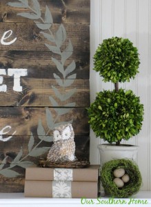Budget Mantel Wall Makeover by Our Southern Home #mantelmakeover #mantel