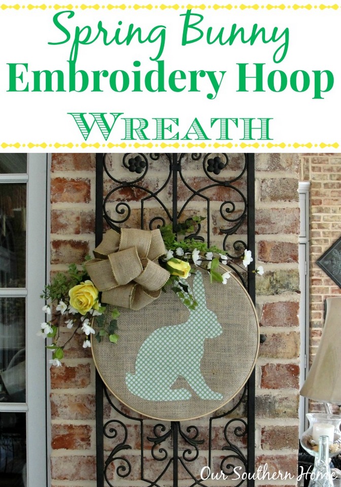 Bunny Hoop Wreath by Our Southern Home #silhouettecameo #springwreath