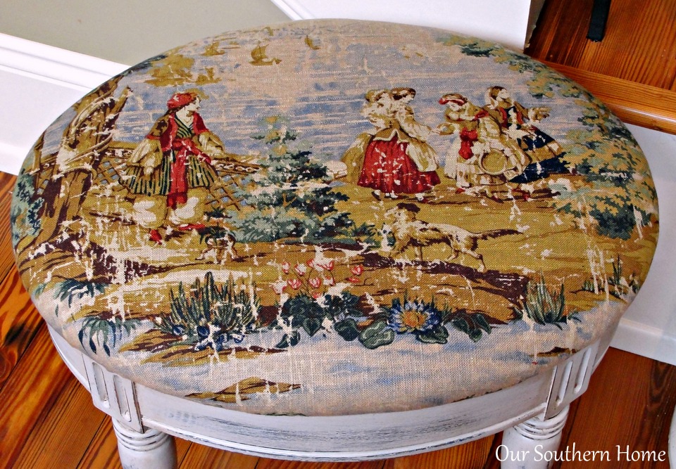 Stool Makeover with Americana Decor Chalky Finish  Paint from Our Southern Home