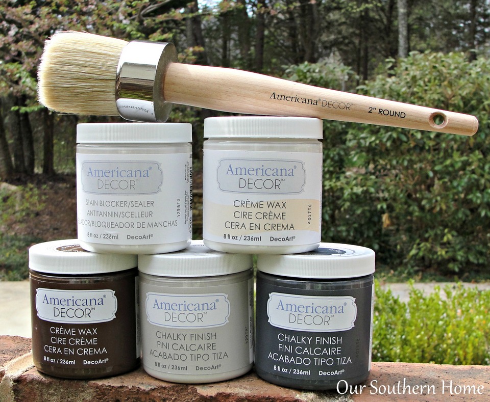 Stool Makeover with Americana Decor Chalky Finish  Paint from Our Southern Home