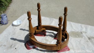 Stool Makeover with Americana Decor Chalky Finish Paint from Our Southern Home