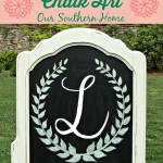 DIY Monogrammed Chalk Art via Our Southern Home #chalkart #monograms #monogramcrafts #diy