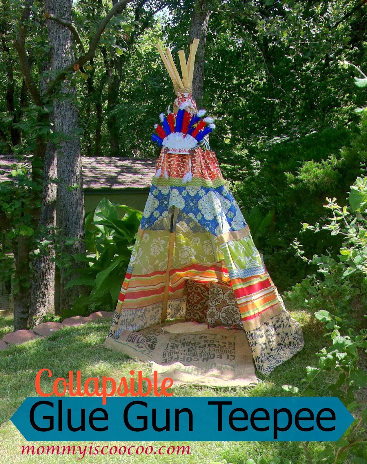 kids teepee, collapsible glue gun teepee from mommy is coocoo