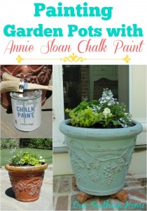 Painting Garden Pots with Annie Sloan Chalk Paint via Our Southern Home