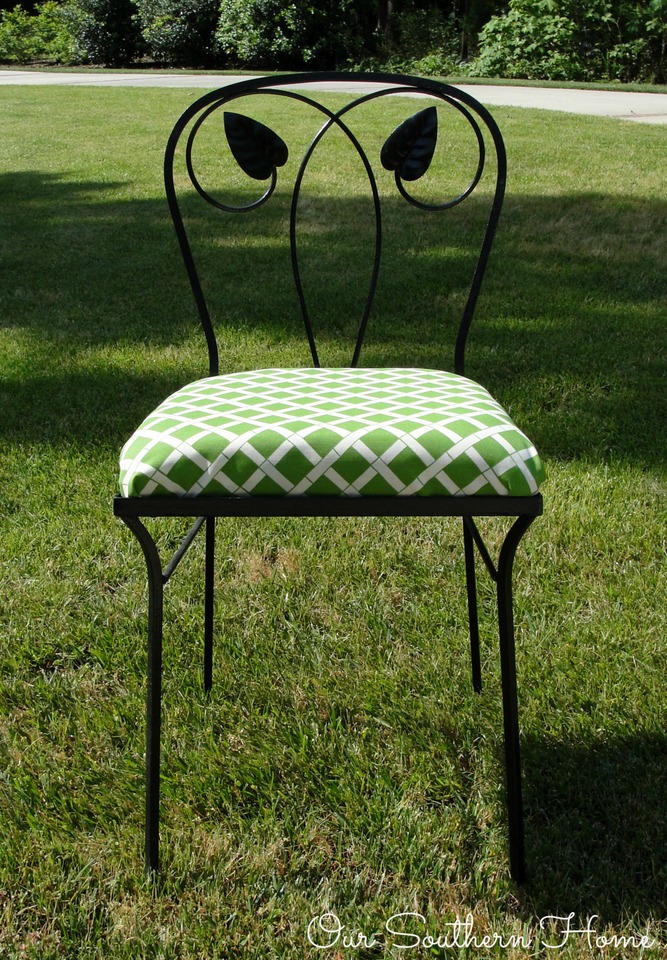 Porch Furniture Update with outdoor fabrics via Our Southern Home