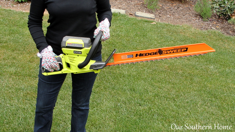 Ryobi Outdoors 40-V Lithium Hedge Trimmer via Our Southern Home #RyobiOutdoors