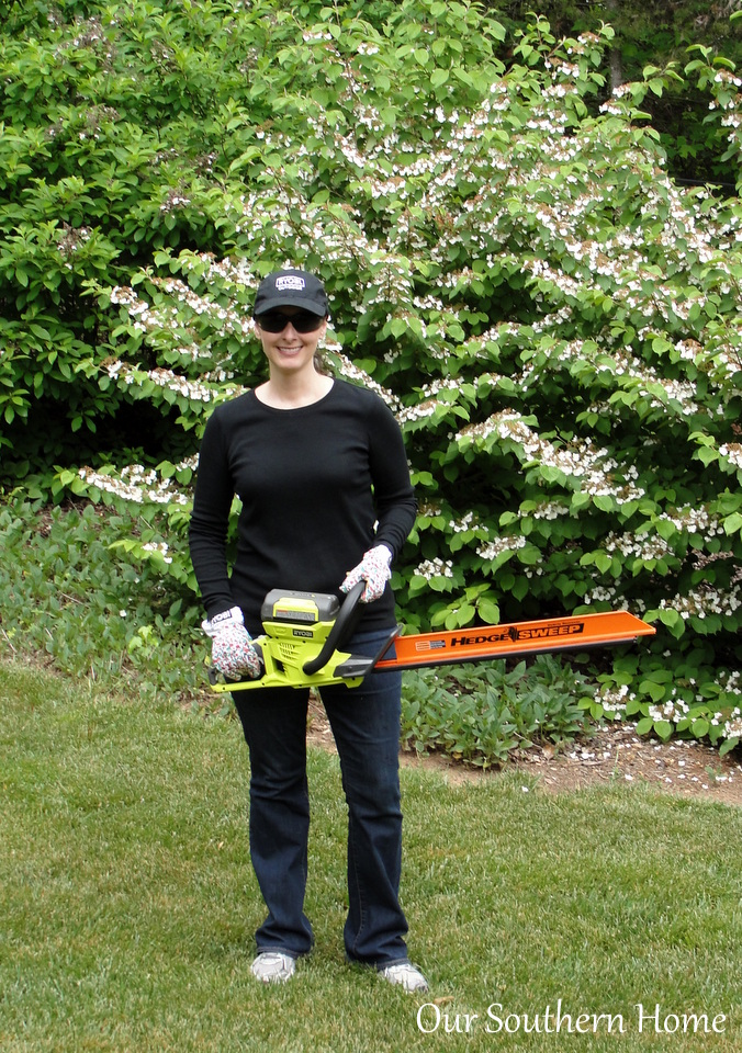 Ryobi Outdoors 40-V Lithium Hedge Trimmer via Our Southern Home #RyobiOutdoors