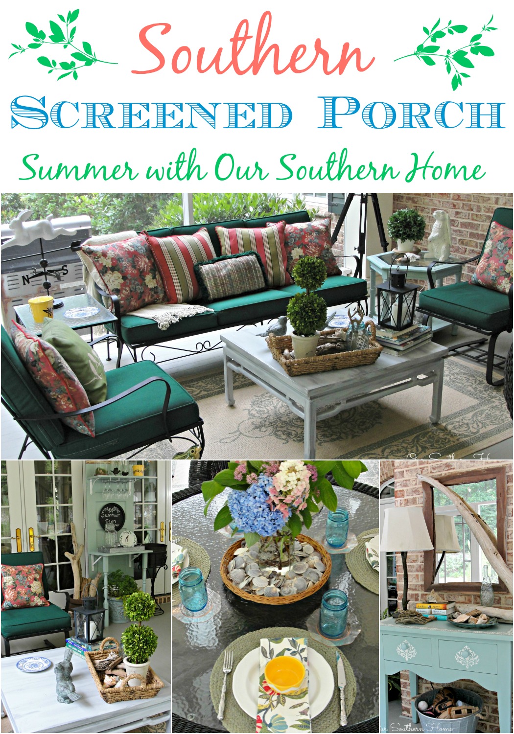 Summer on the screened porch with Our Southern Home #summerathome