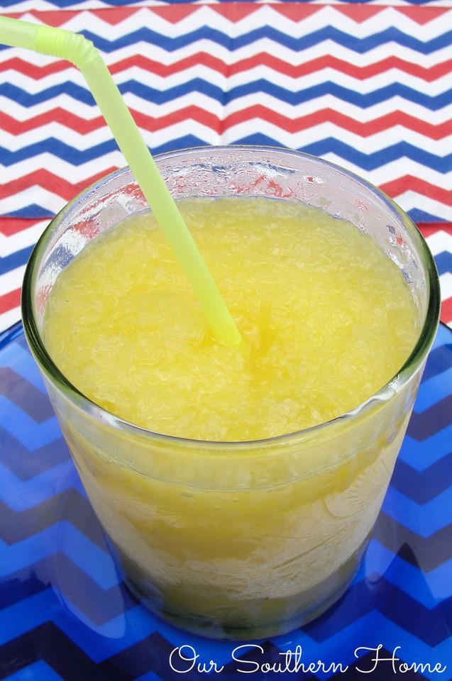 Adult slushie recipe for a summer crowd from Our Southern Home #cocktail #alcoholicslushie #adultslushie