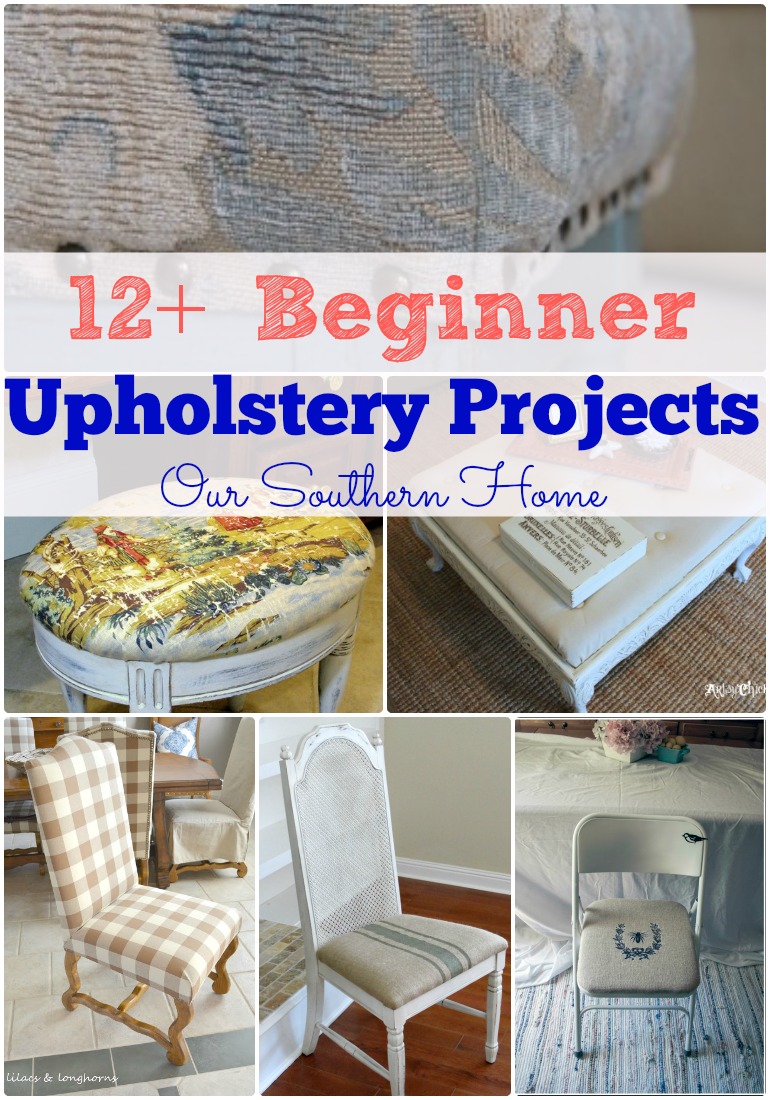 12+ Beginner Upholstery Projects even the beginner can tackle via Our Southern Home #upholstery #diy