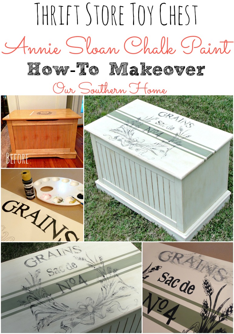 Toy Chest Makeover with Annie Sloan Chalk Paint with graphic How-To by Our Southern Home