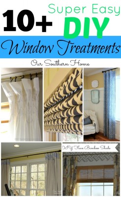 10+ Super Easy Window Treatments from no-sew to minimal sewing via Our Southern Home