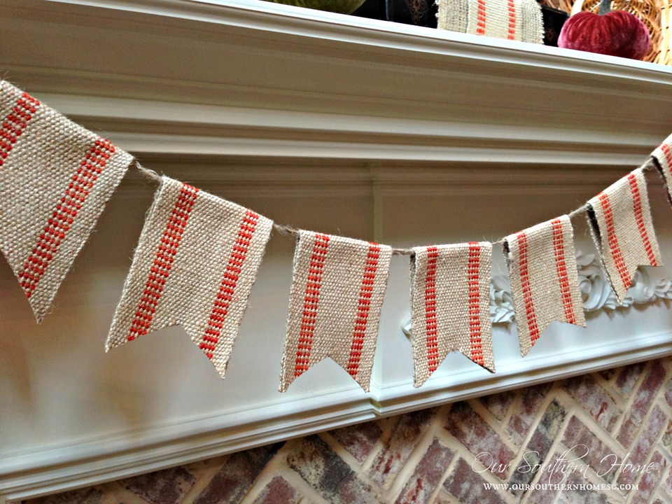 Fall mantel and quick and easy DIY bunting from Our Southern Home #fall
