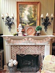 Fall mantel and quick and easy DIY bunting from Our Southern Home #fall