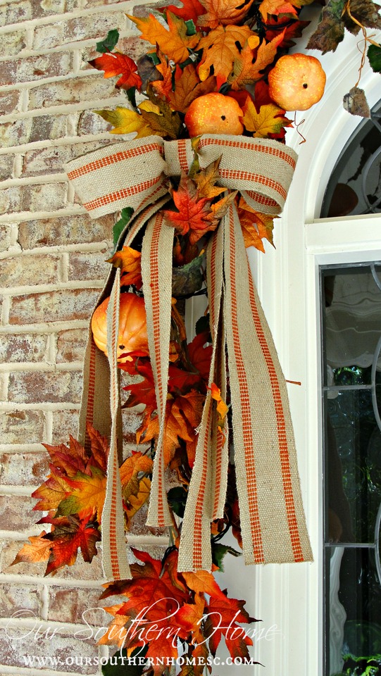fall garland with ribbon