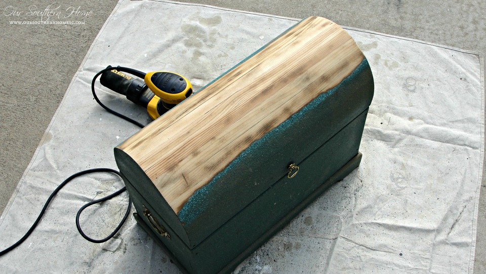 French Inspired Chest Makeover with Americana Decor Chalky Finish Paints via Our Southern Home