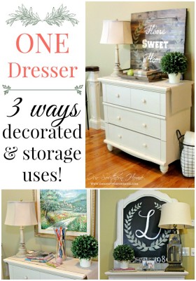 One vintage styled dresser used in three ways from Our Southern Home