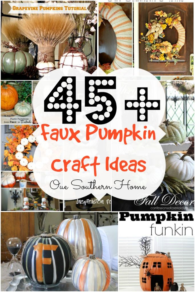 45+ faux pumpkin craft ideas round-up from top bloggers via Our Southern Home