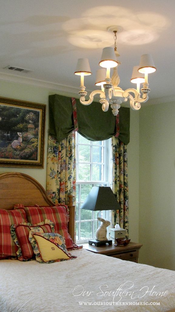 Transform thrift store chandelier shades with chalky finish paint and trim via Our Southern Home #thriftbenefit