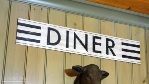 Pottery Barn inspired Diner sign tutorial created with materials on-hand by Our Southern Home. #rockyourknockoff #knockoff