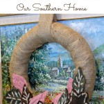 Felted Leaves Wreath made from Goodwill sweaters by Our Southern Home. #felted #felted leaves #fallwreath