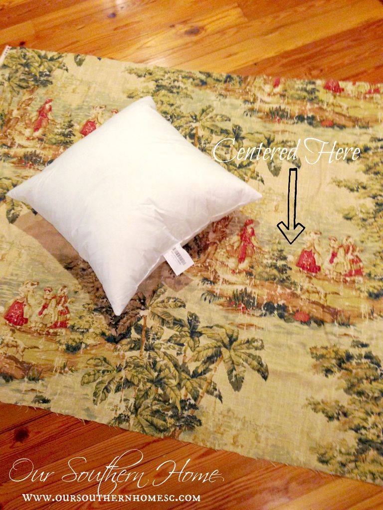 Simple toile envelope pillow tutorial for the beginner sewer via Our Southern Home #pillows #sewing
