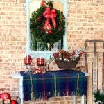 Outdoor Christmas vignette to welcome your guests into your home by Our Southern Home