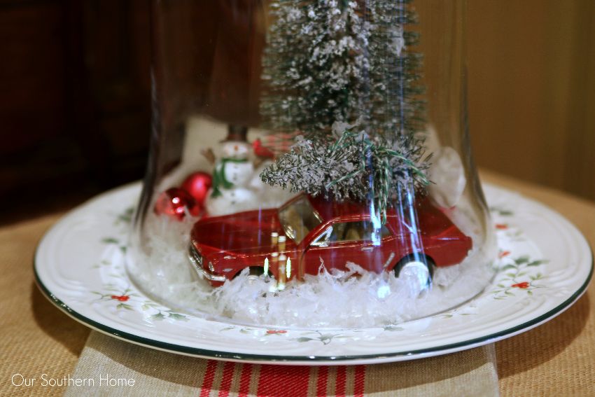 Decorating with vintage cars at Christmas via Our Southern Home