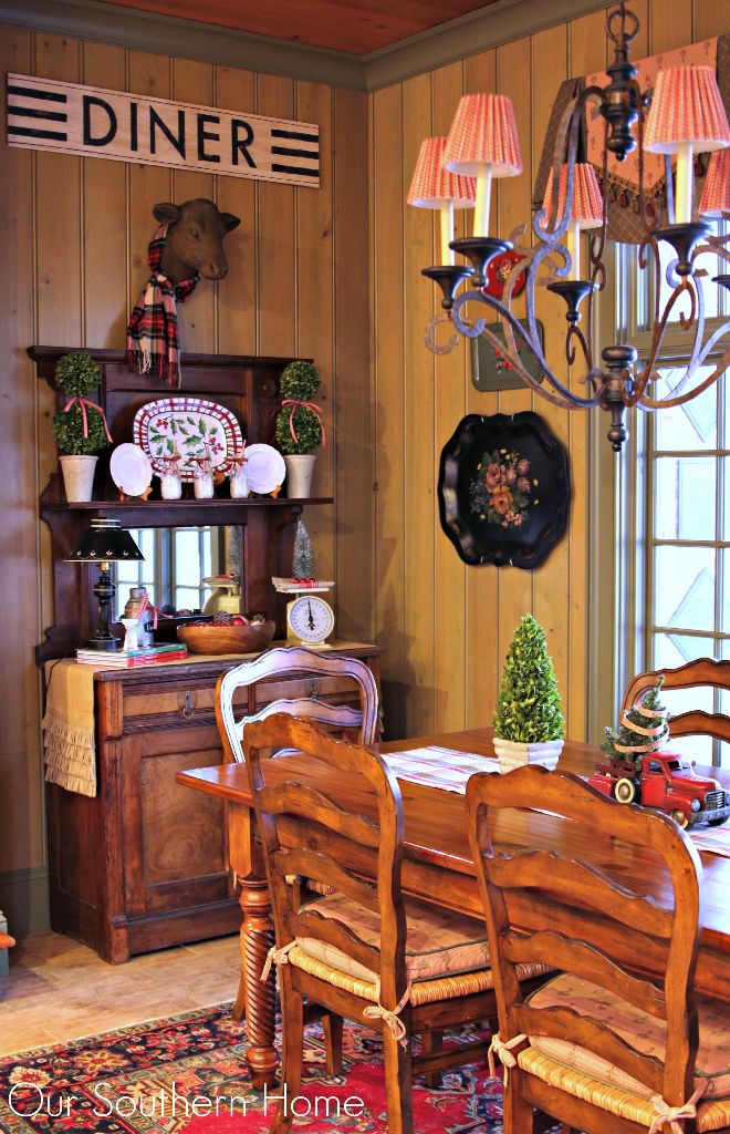 Christmas Kitchen Hutch - Our Southern Home