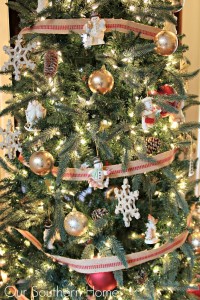 Christmas trees from Our Southern Home....tips for an inexpensive tree ribbon!